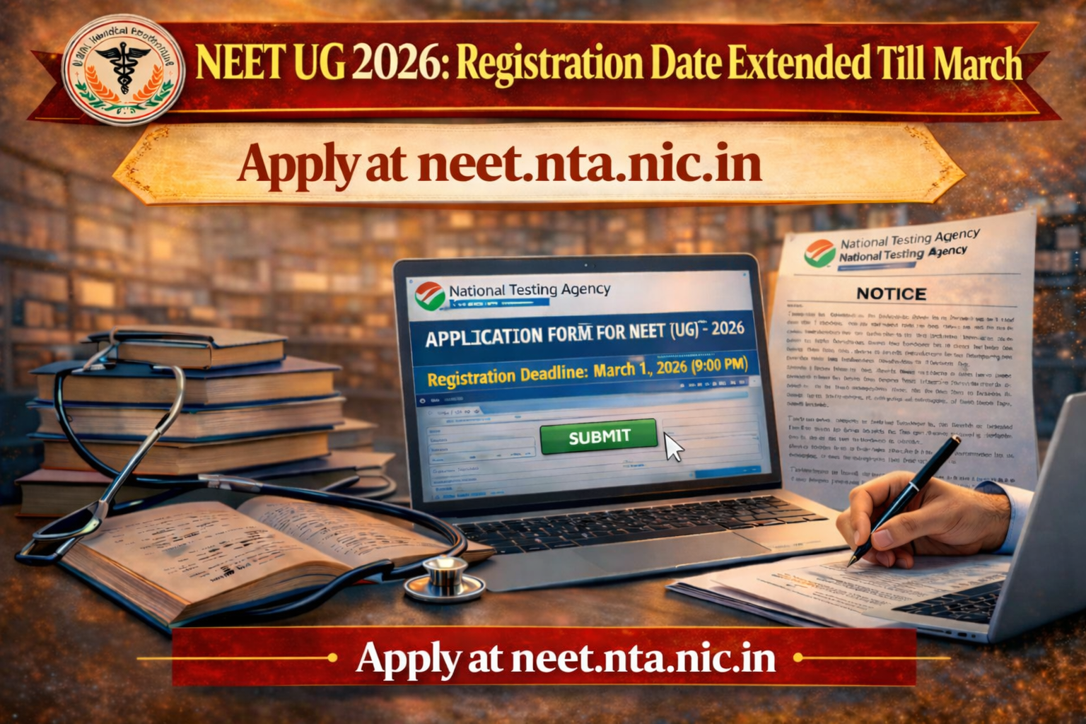 NEET UG 2026 Registration Date Extended Till March 11, Apply at neet.nta.nic.in  Check Details